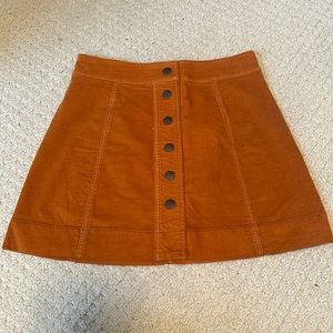Madewell suede button up skirt